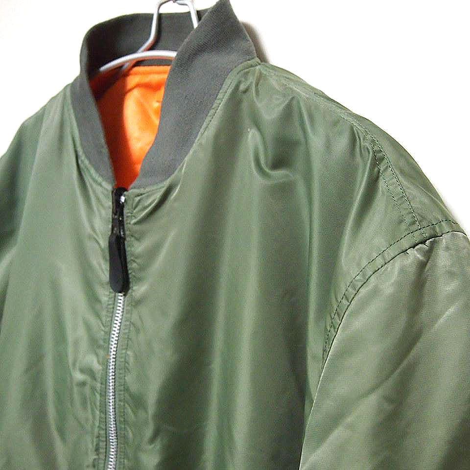 90s美品★XL　KNOX ARMORY　リバーシブル　中綿　MA-1　オリーブ