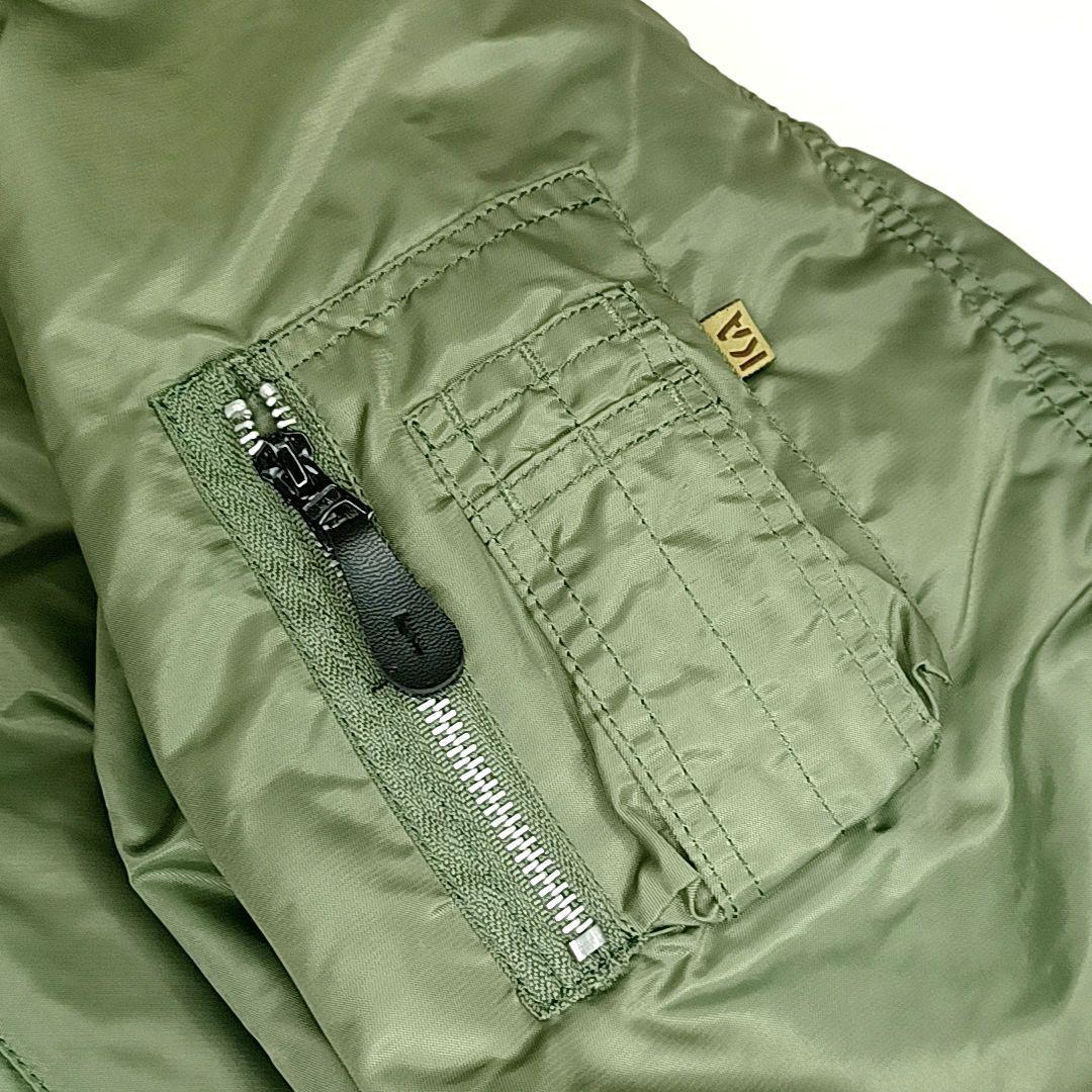90s美品★XL　KNOX ARMORY　リバーシブル　中綿　MA-1　オリーブ