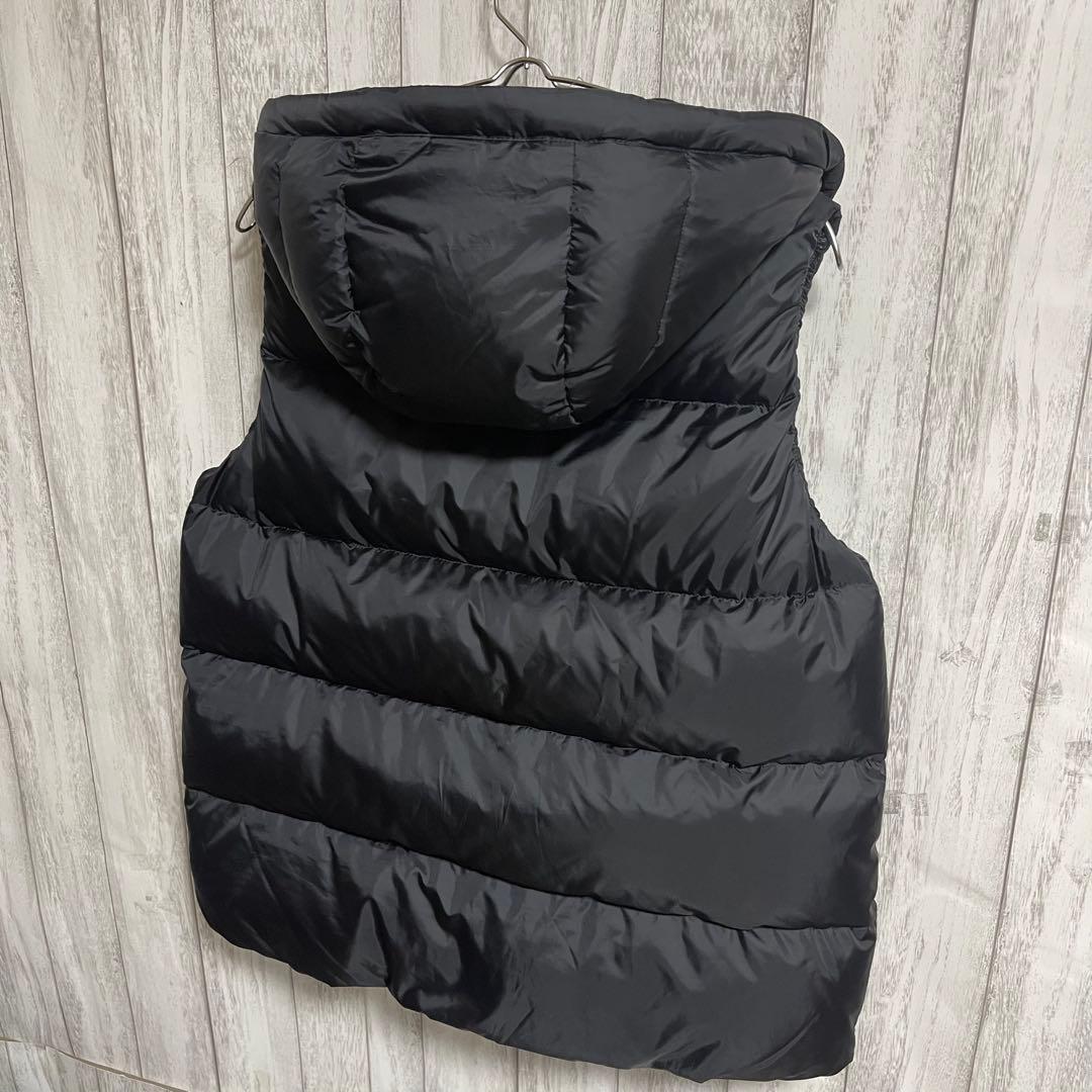 アポロ君ナノユニバース × 西川ダウン 黒 ダウンベスト 38 ファー付