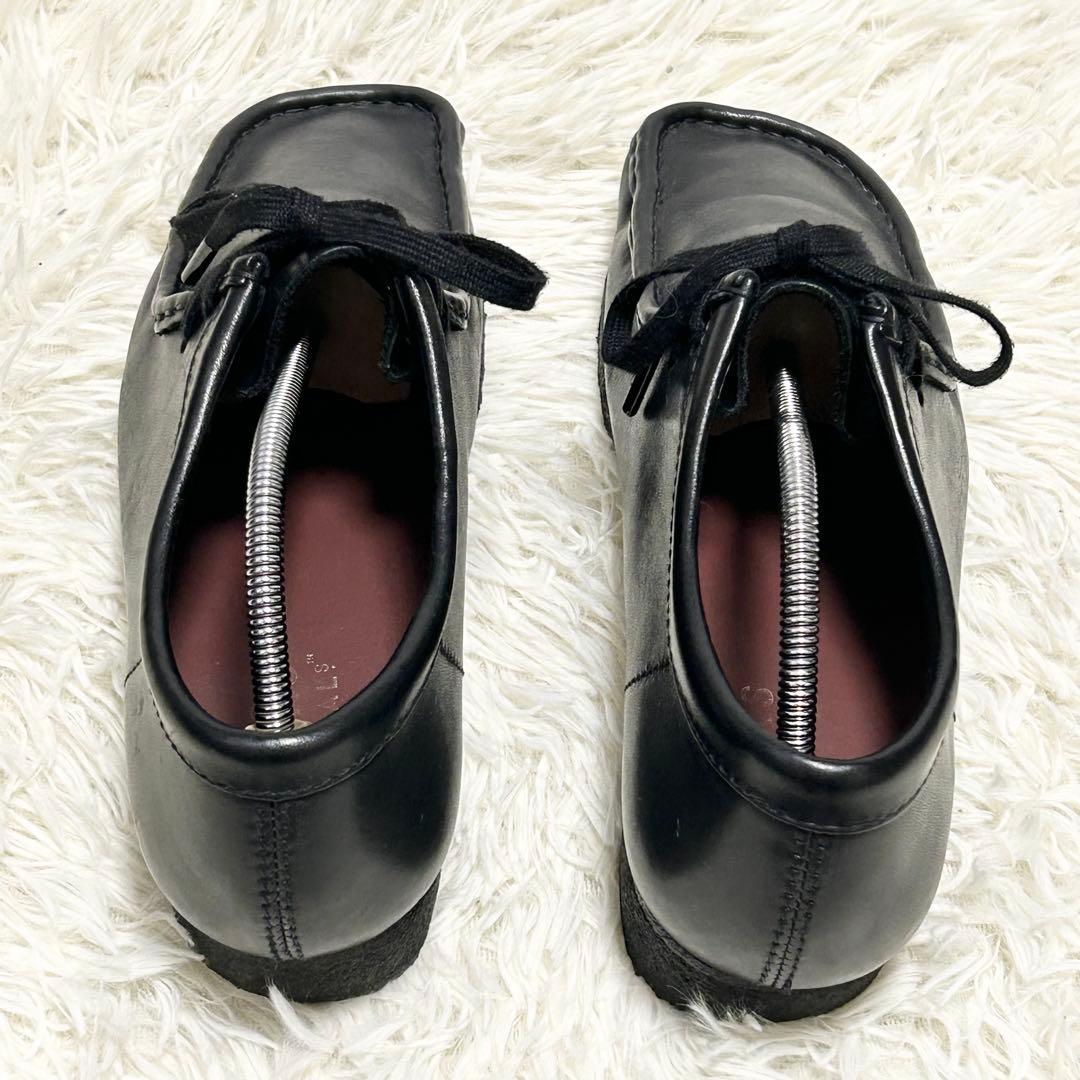 ✨美品✨クラークス Clarksワラビー ブラック オールレザー モカシン26㎝