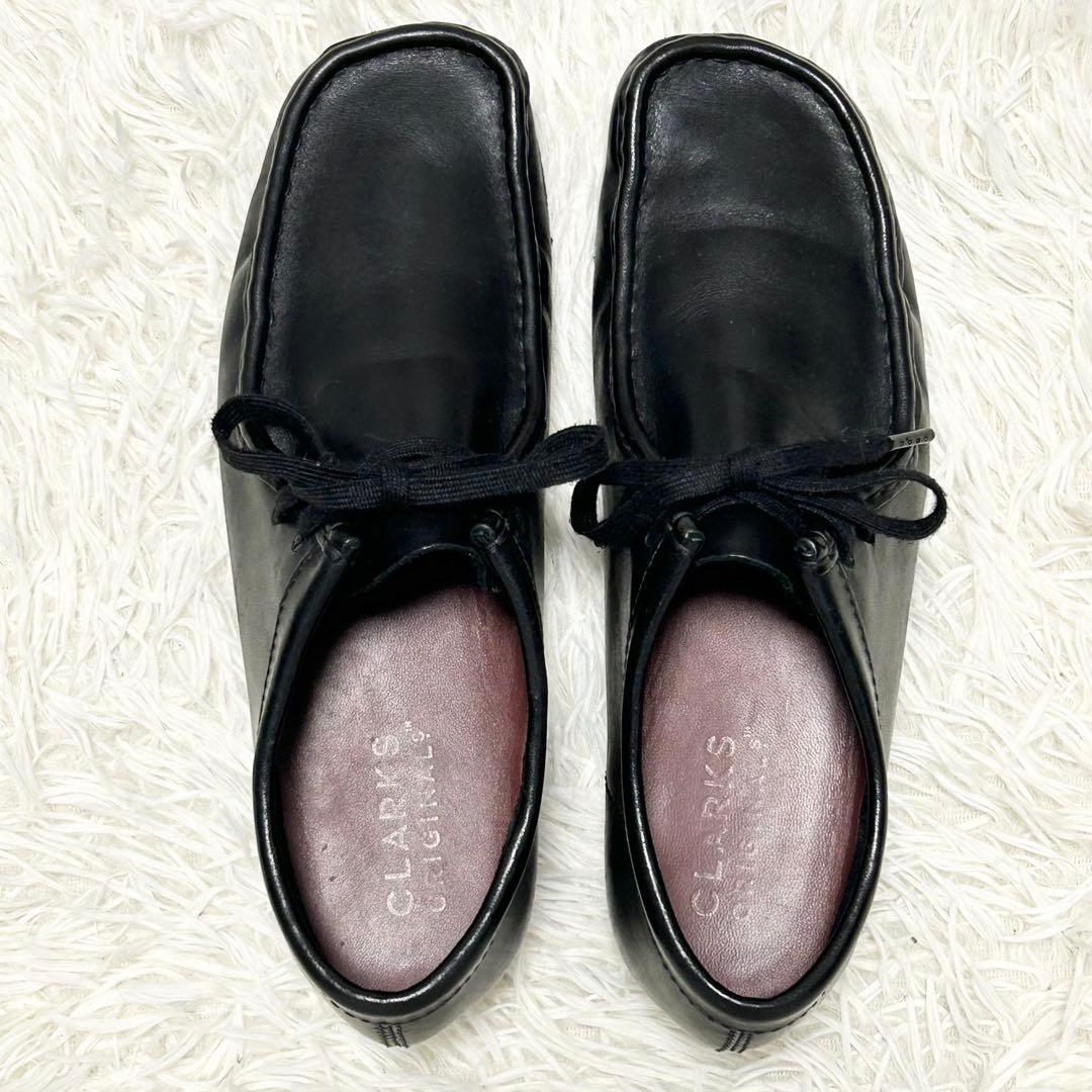 ✨美品✨クラークス Clarksワラビー ブラック オールレザー モカシン26㎝