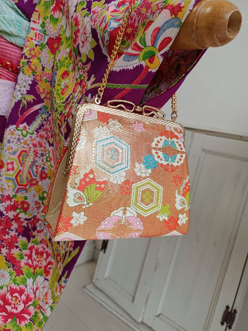 専用です☆アンティーク紫　百花繚乱着物と作り帯☆七五三