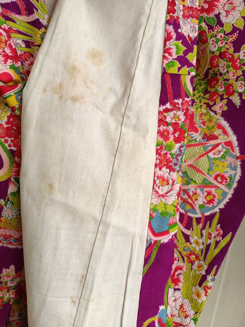 専用です☆アンティーク紫　百花繚乱着物と作り帯☆七五三