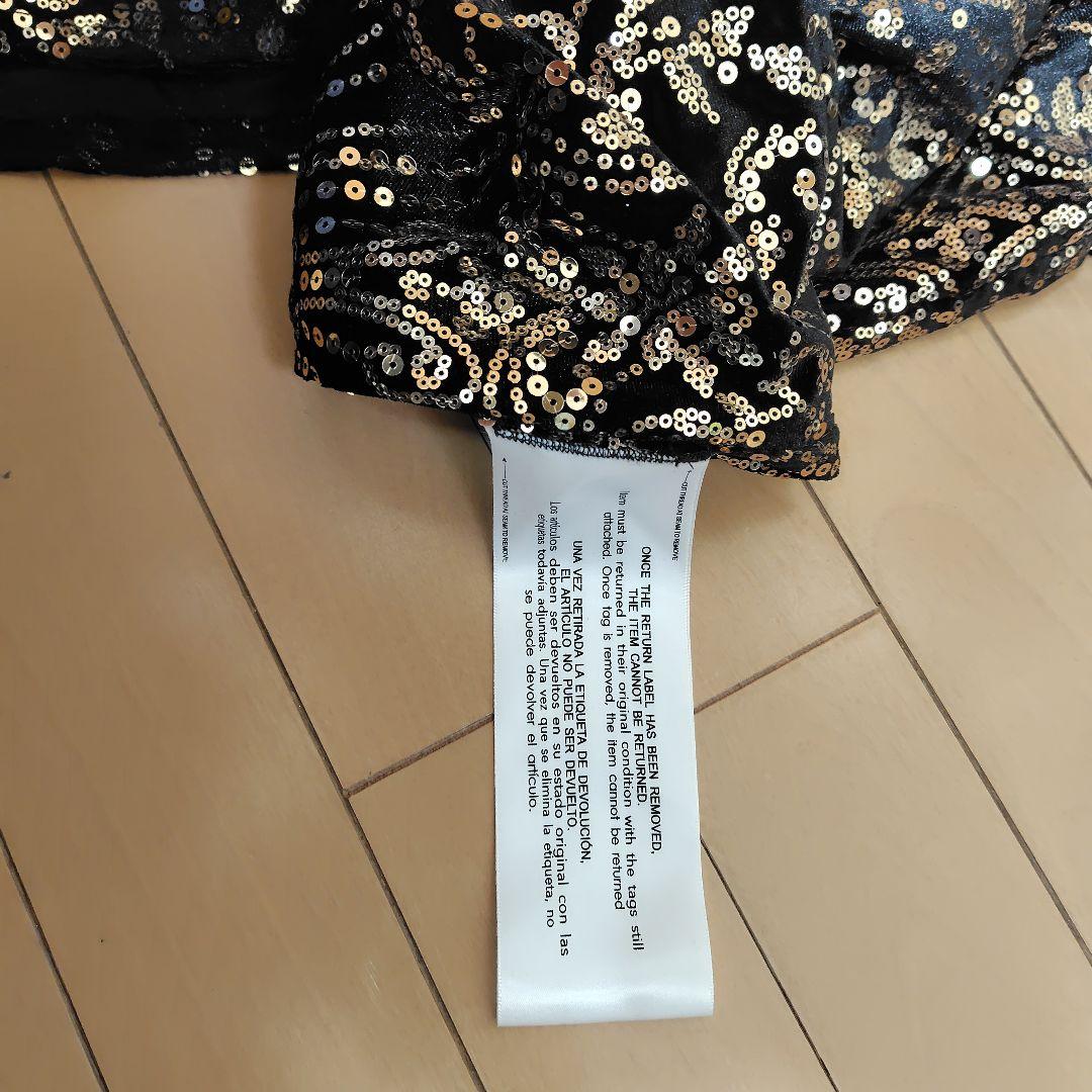 TADASHI SHOJI ベルベットスパンコールワンピース