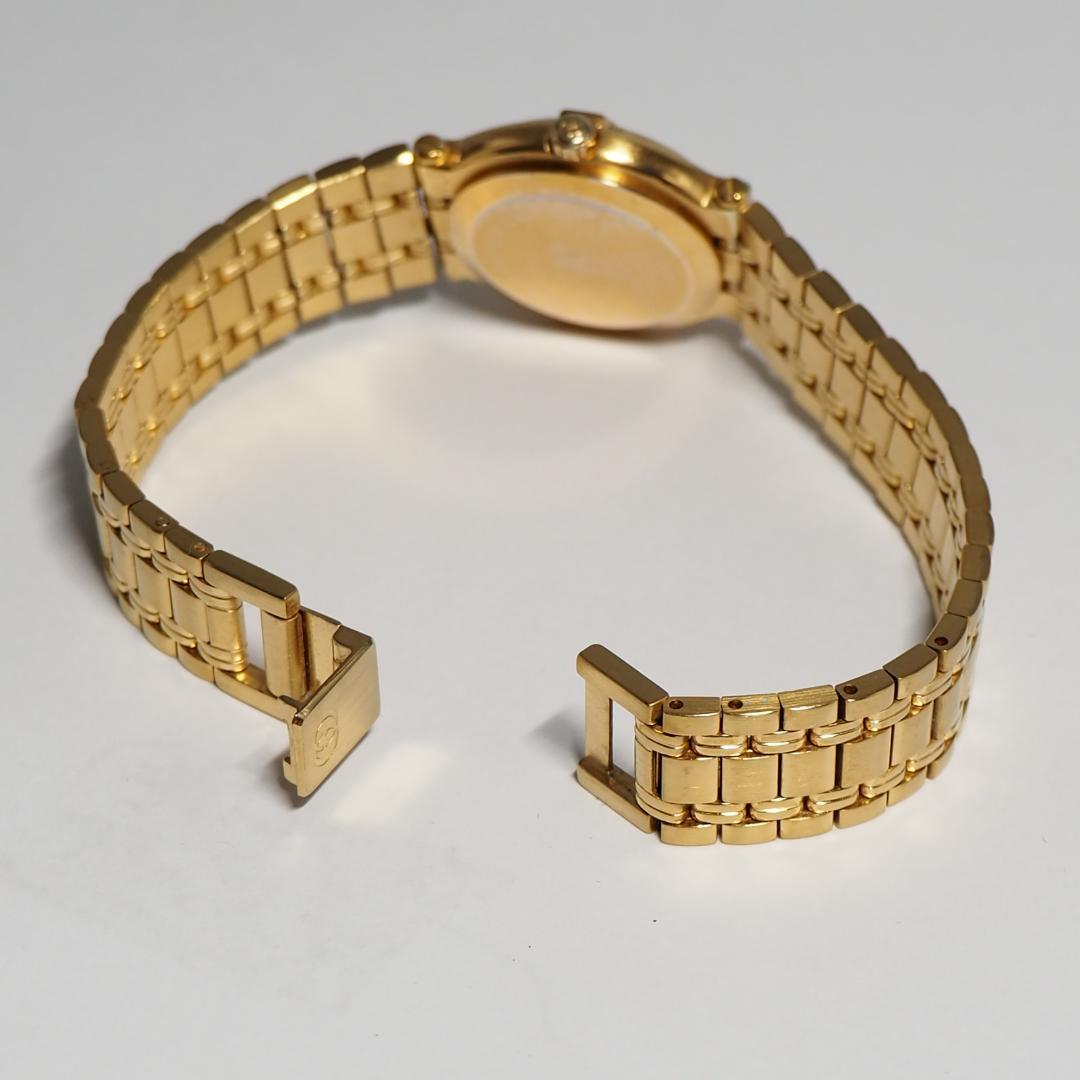美品 グッチ GUCCI 9200L ゴールド文字盤 デイト 腕時計 H418