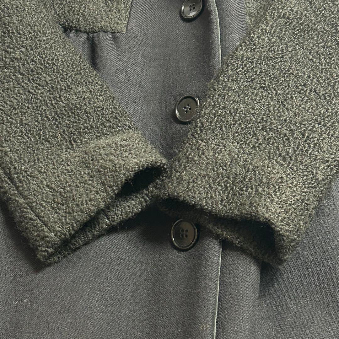 希少【美品】ETRO 異素材ドッキングコート シルク100 裏地総柄 40 伊製