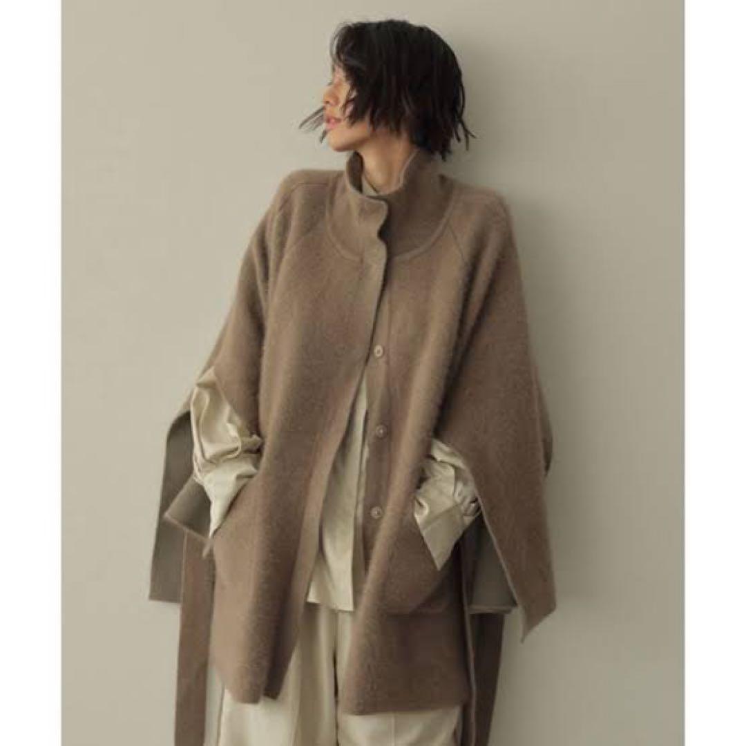 に*！様 ETRE TOKYO エトレトウキョウ　スリットスリーブニットポンチョ