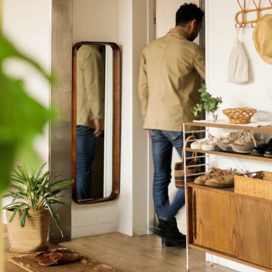 kurve クルベ　レクタングルミラー　姿見　北欧風　ナチュラル　鏡　木枠
