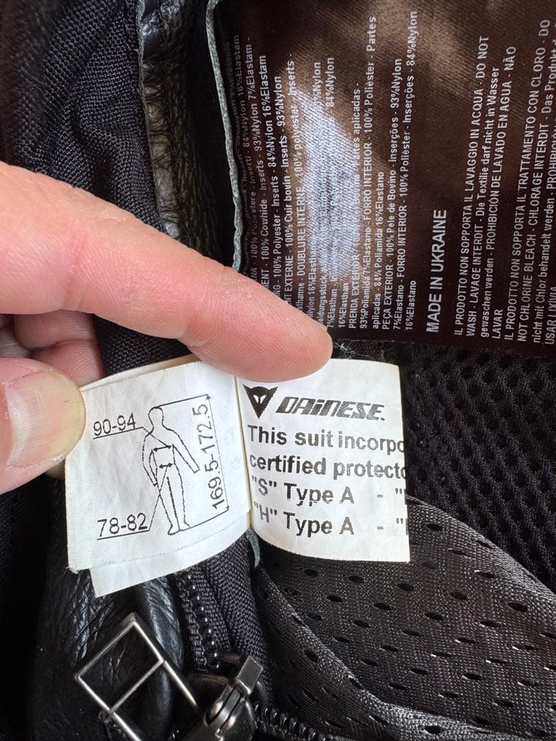 Dainese ブラック革ツナギ