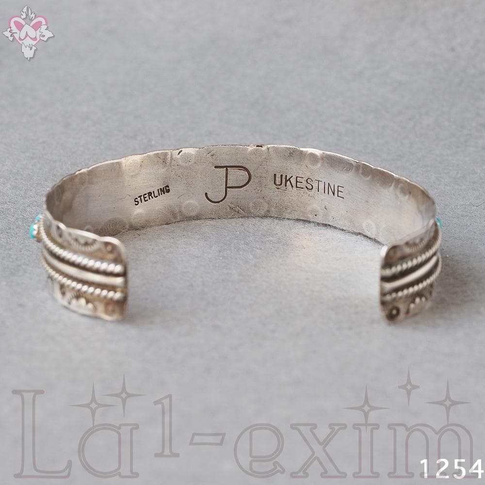 ターコイズ ２１個 シルバー 銀 インディアンジュエリー ズニ族 刻印 バングル