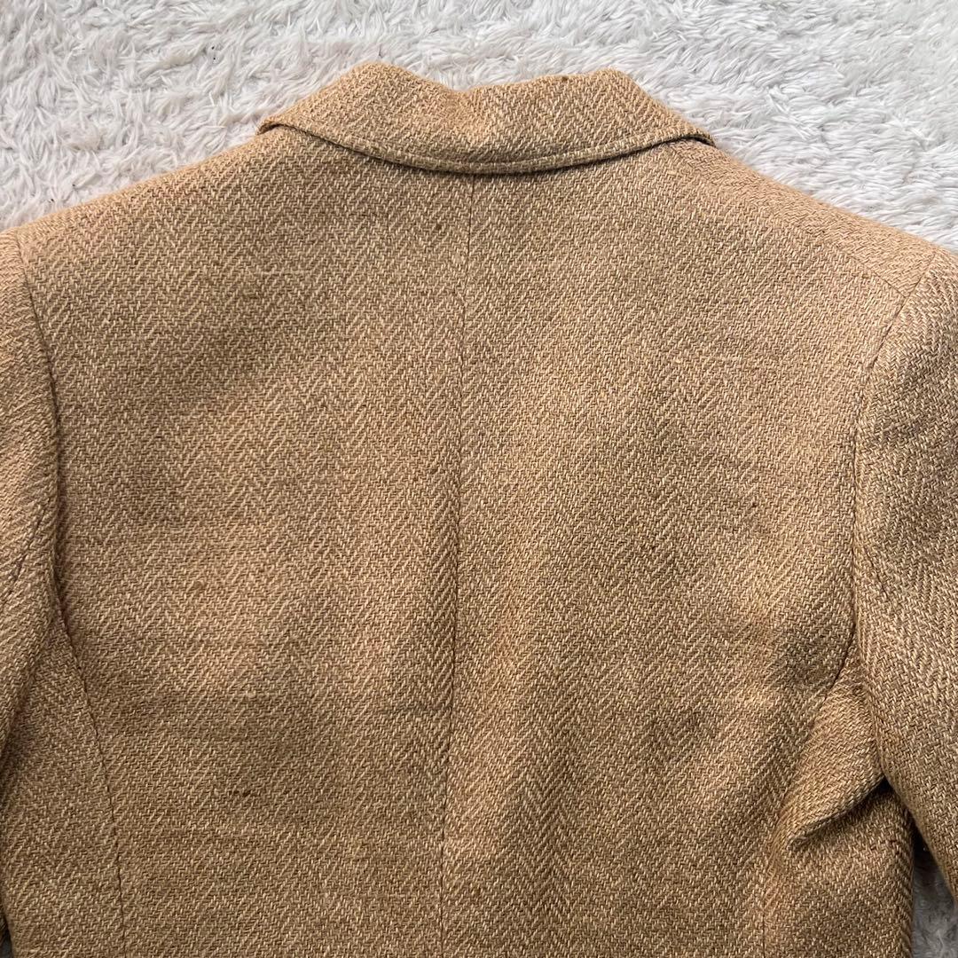 POLOラルフローレン ヘリンボーン 肘パッチ 麻 絹テーラードジャケットM位