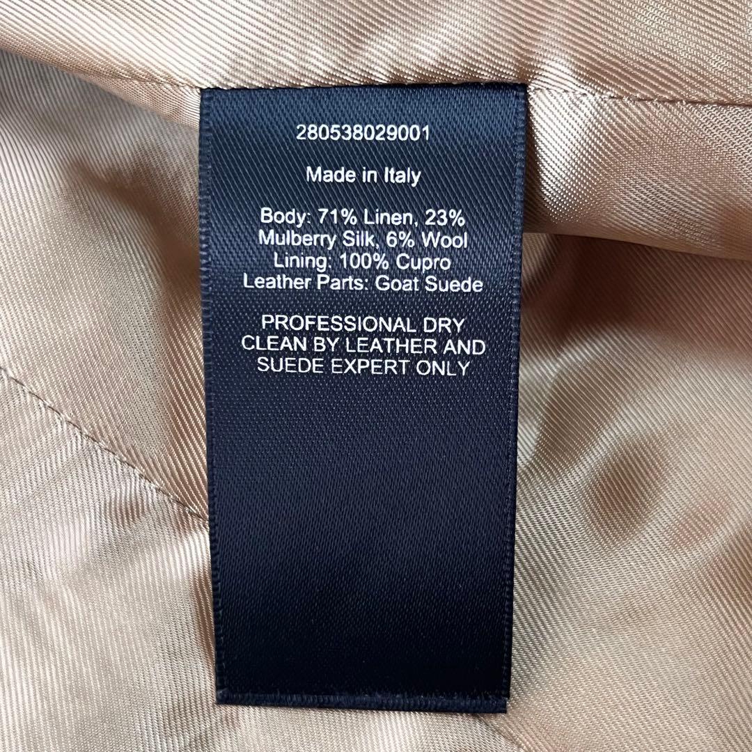 POLOラルフローレン ヘリンボーン 肘パッチ 麻 絹テーラードジャケットM位