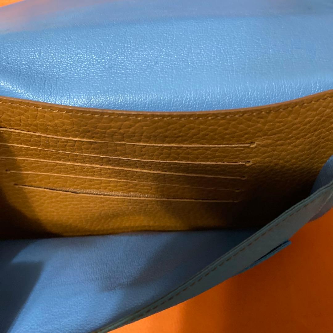 最終値引 HERMÈS (エルメス)ドゴン水色 レザー 長財布 箱付き