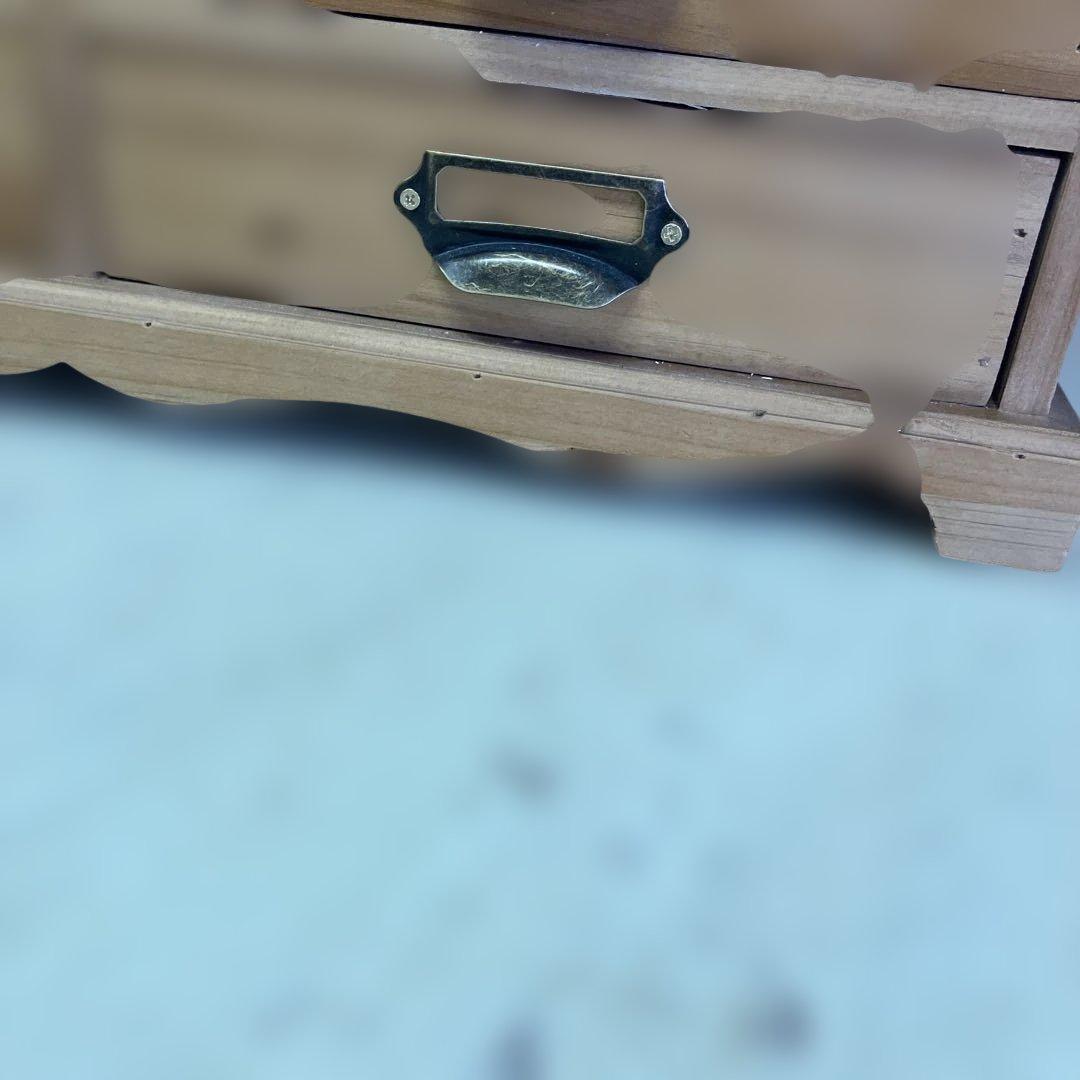 アンティークなガラス扉のキャビネット6ドロワー ミントグリーン木製キャビネット