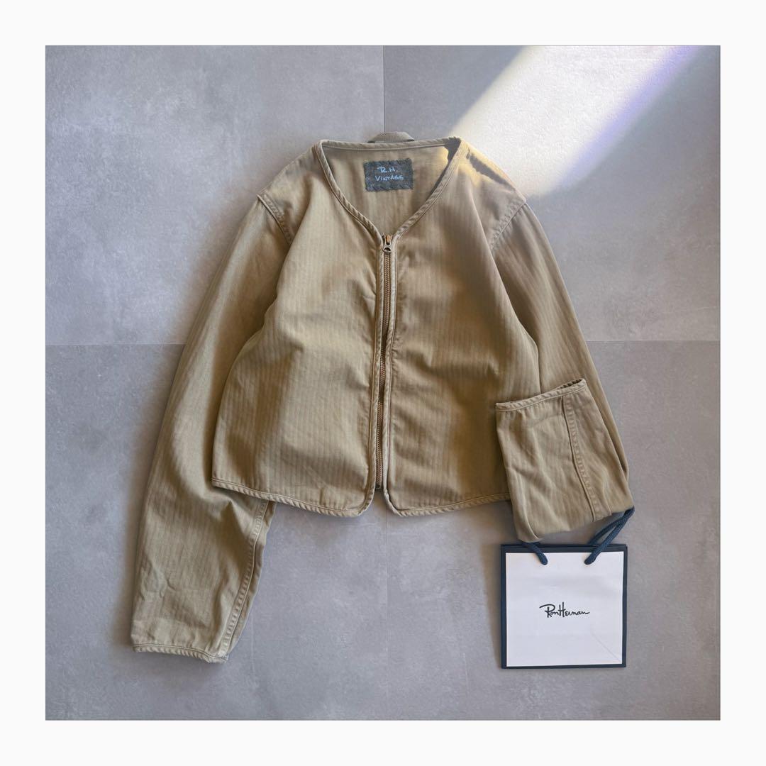 【本日限定SALE価格✨】RonHerman ノーカラー ジップアップ ブルゾン