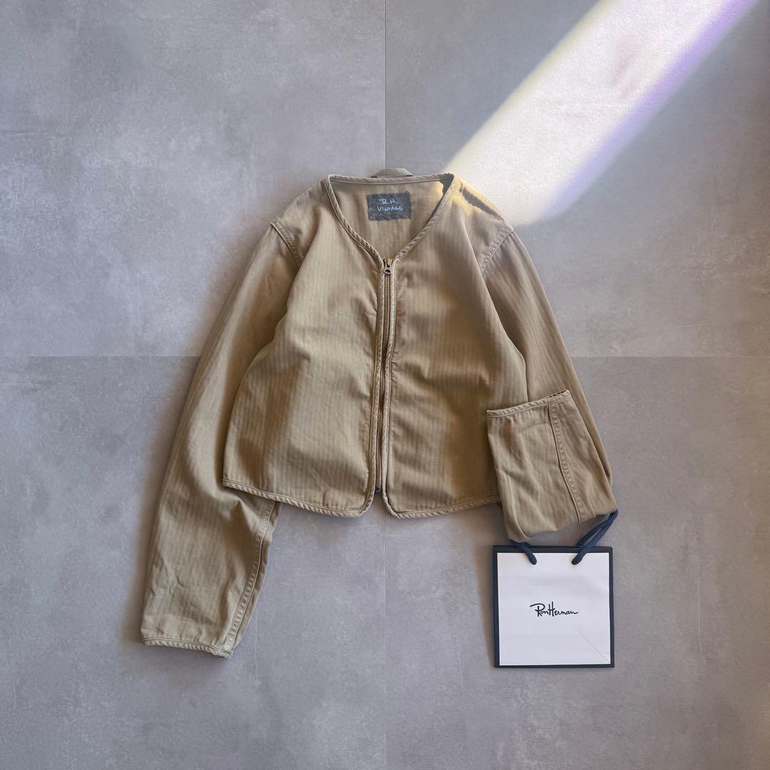 【本日限定SALE価格✨】RonHerman ノーカラー ジップアップ ブルゾン