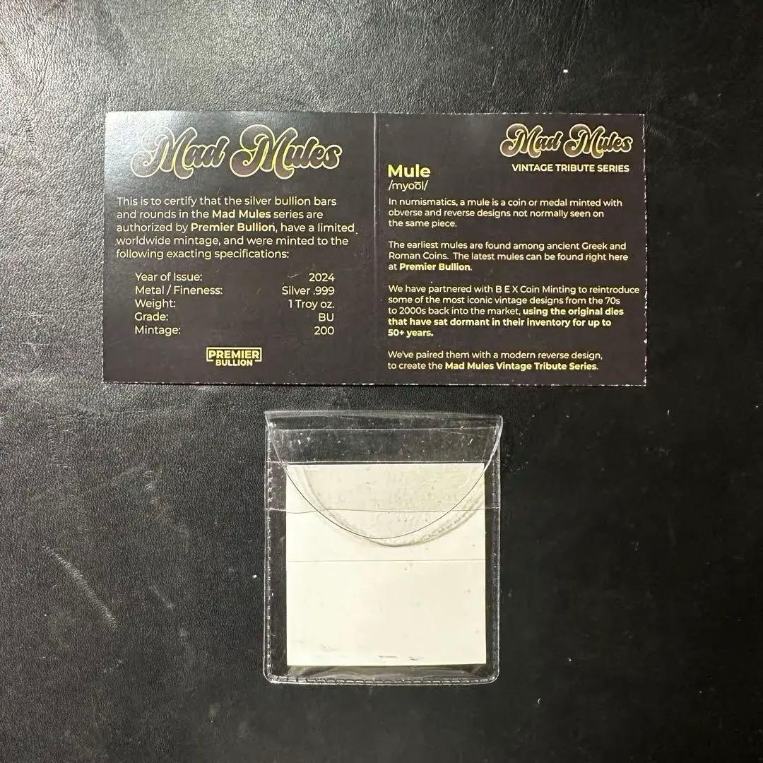 1oz純銀バー COLT ARMY 45 コルトアーミー45 Mad Mules