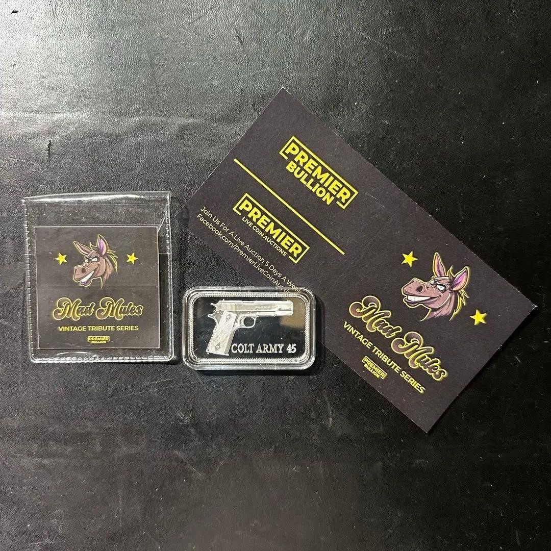 1oz純銀バー COLT ARMY 45 コルトアーミー45 Mad Mules
