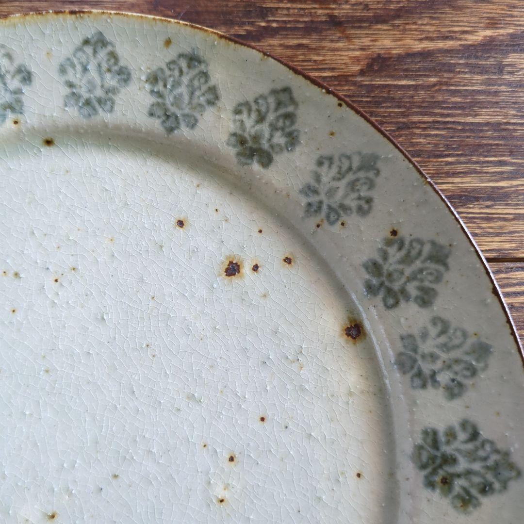 市野吉記コウホ窒　安南手　食器　ラウンドプレート　２枚セット　新品