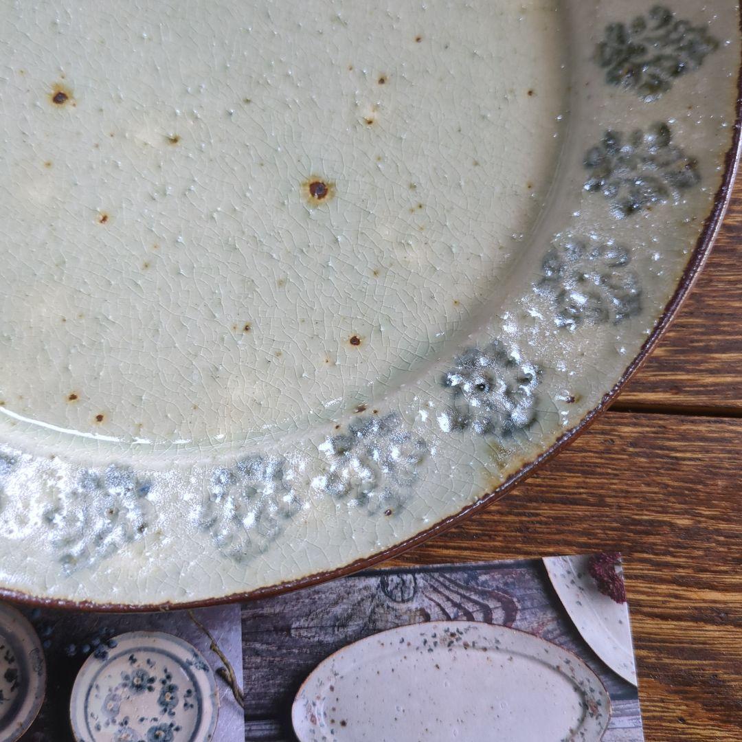 市野吉記コウホ窒　安南手　食器　ラウンドプレート　２枚セット　新品