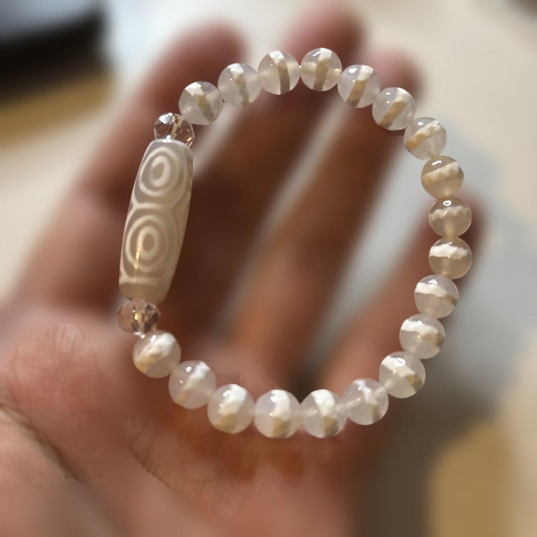 守ってくれる！老玉髄白天珠、龍眼天珠、線天珠たん！すごい！