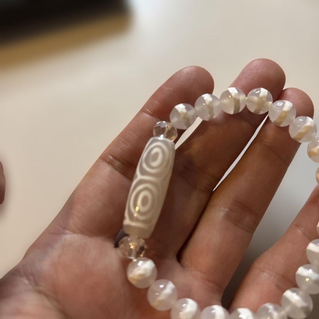 守ってくれる！老玉髄白天珠、龍眼天珠、線天珠たん！すごい！