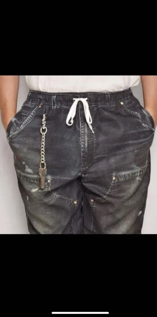 三軒茶屋アス激レア❗️us アス　カーハート　転写ダブルニーイージーパンツ