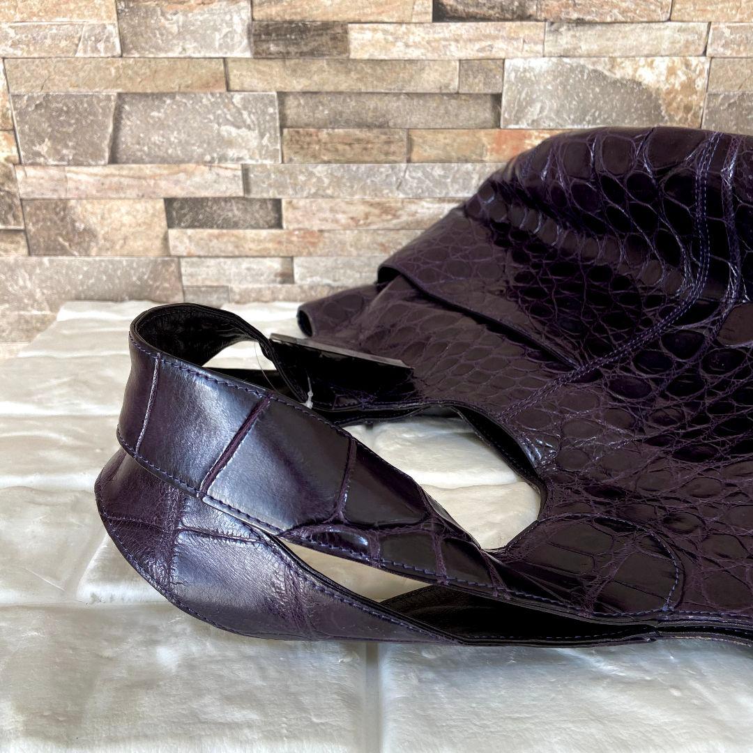 【未使用級】タグ付き　Takechi　ラージクロコ　トートバッグ　ダークパープル