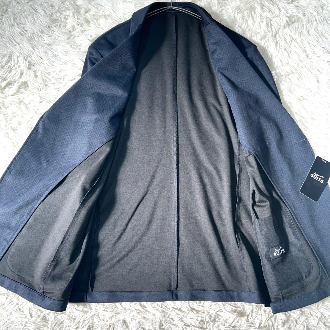 【未使用タグ付】アオキ プリントジャージミニチェックセットアップ ネイビーXL