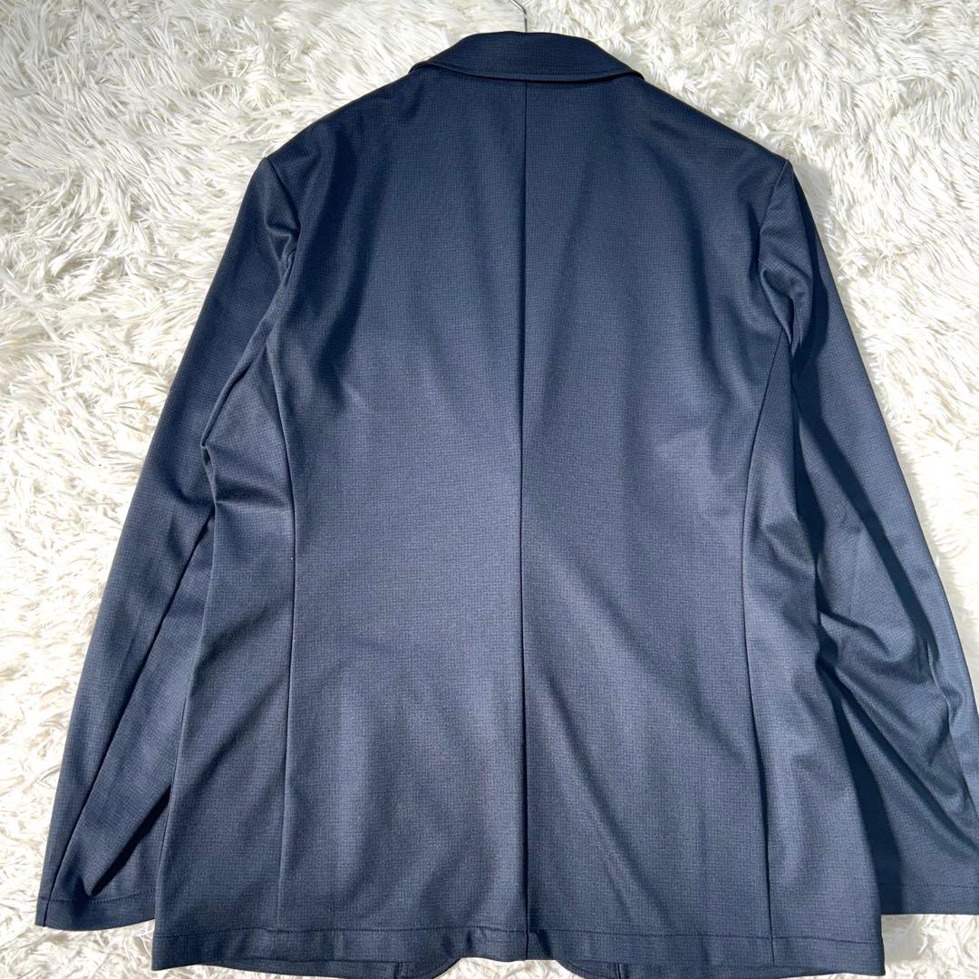 【未使用タグ付】アオキ プリントジャージミニチェックセットアップ ネイビーXL