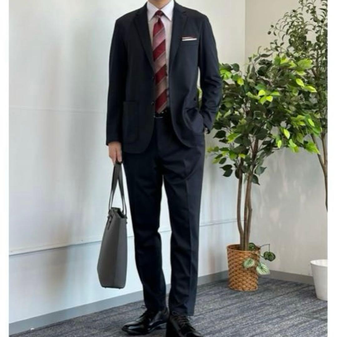 【未使用タグ付】アオキ プリントジャージミニチェックセットアップ ネイビーXL