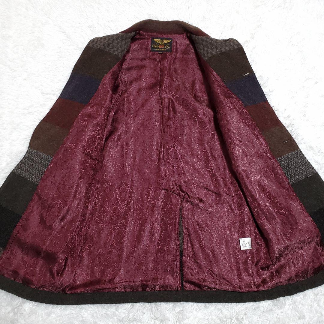 美品✨CALEE　キャリー　ドビーボーダー　ロングコート　ペイズリー　L