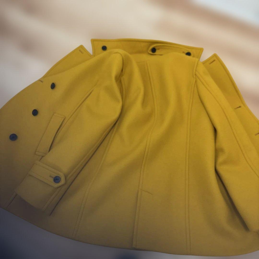 ウール ダブルブレストコート マスタード