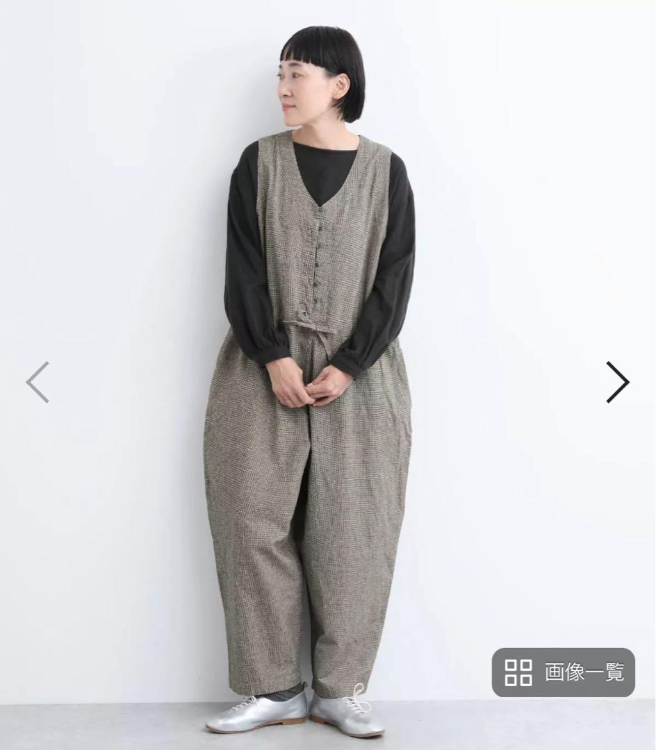 再値下げ　コットンリネン　サロペット　blissbunch 　ナチュラン