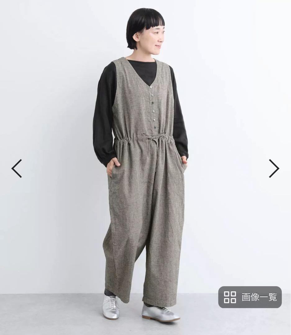 再値下げ　コットンリネン　サロペット　blissbunch 　ナチュラン