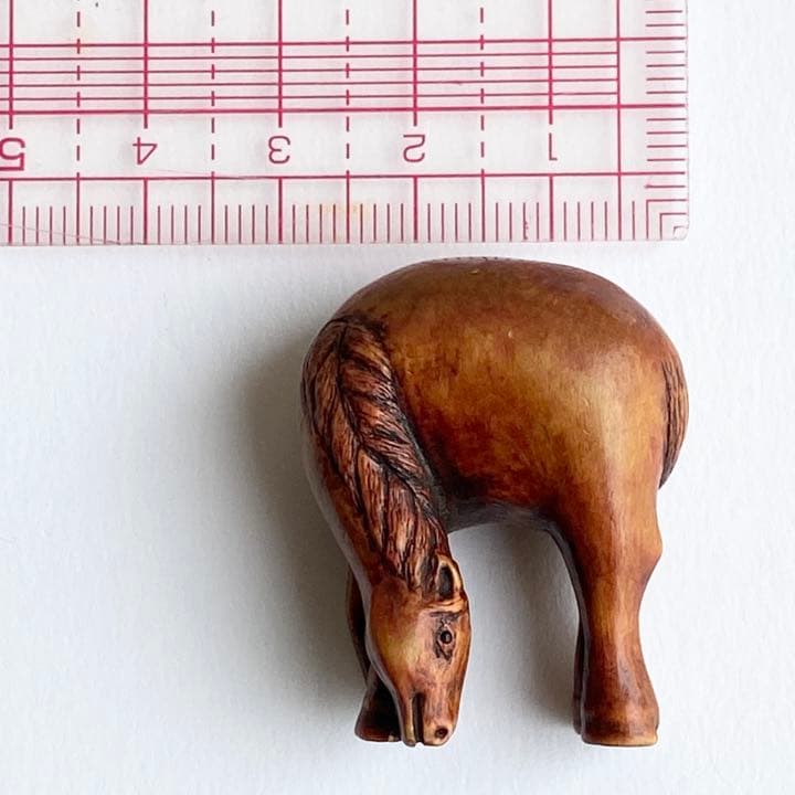 【専用です】伊勢根付・『馬』朝熊黄楊・『正昭』在銘・提げ物