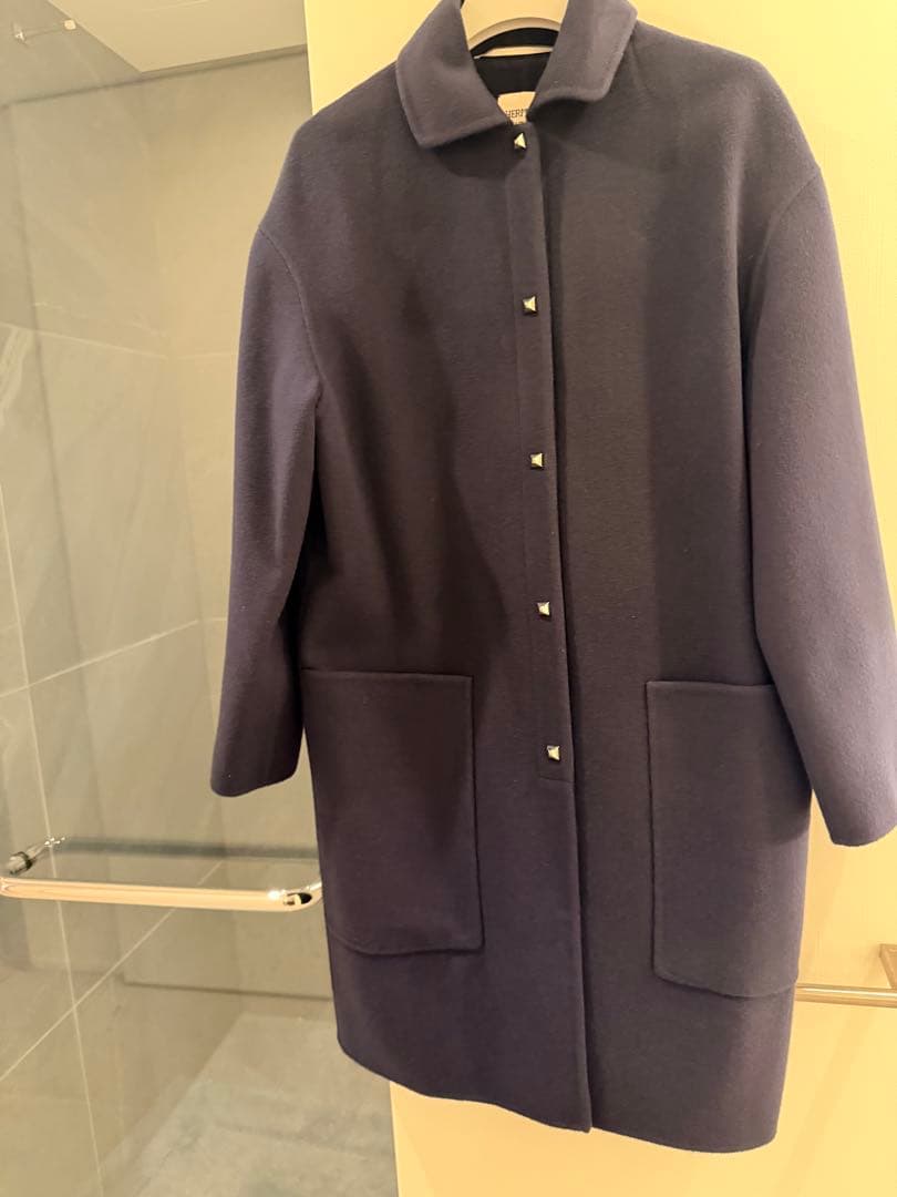 エルメス　ネイビー コート　ハンガー/ガーメントカバー付