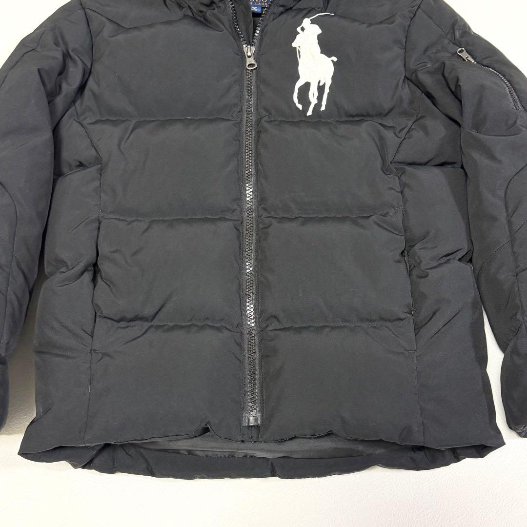 ポロラルフローレン ダウンジャケット ビッグポニー フード ブラック 130