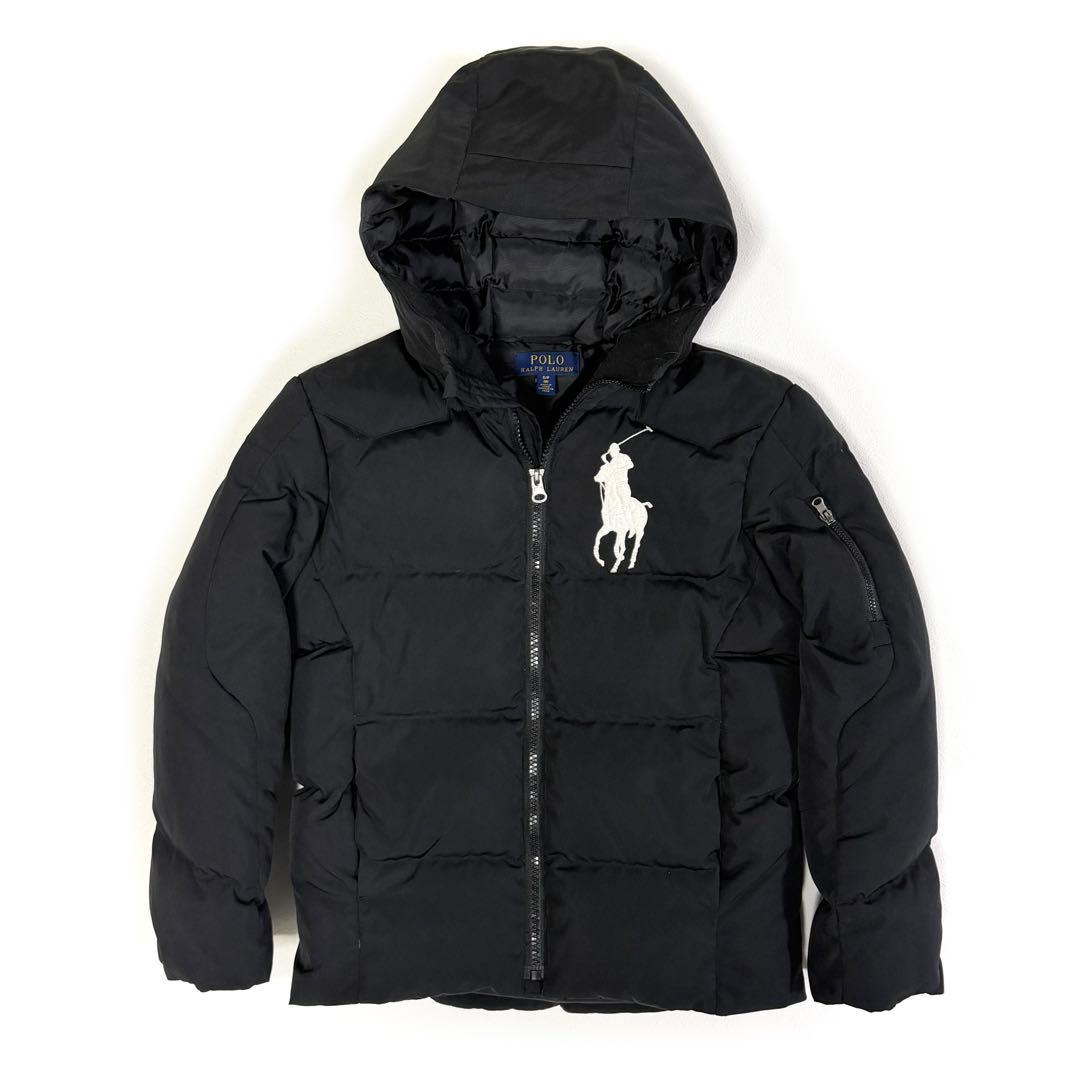 ポロラルフローレン ダウンジャケット ビッグポニー フード ブラック 130