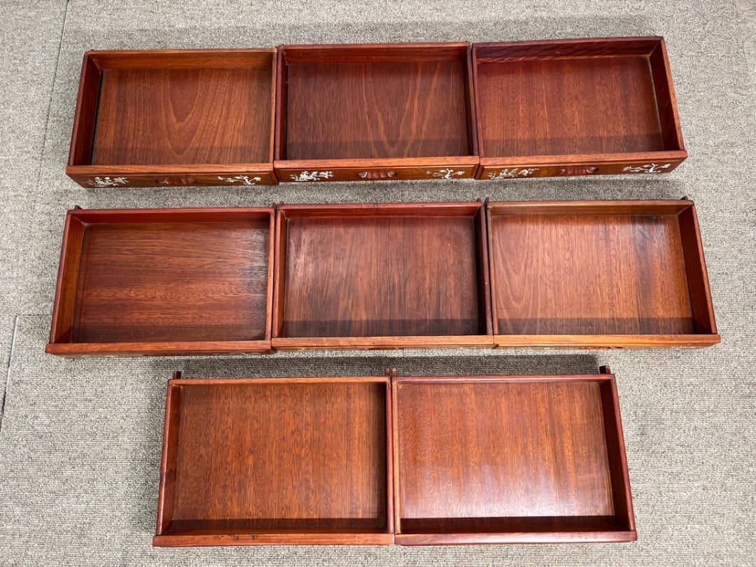 コ*ロ様 螺鈿細工 箪笥 整理箪笥 8段 木製チェスト 中国骨董 唐木