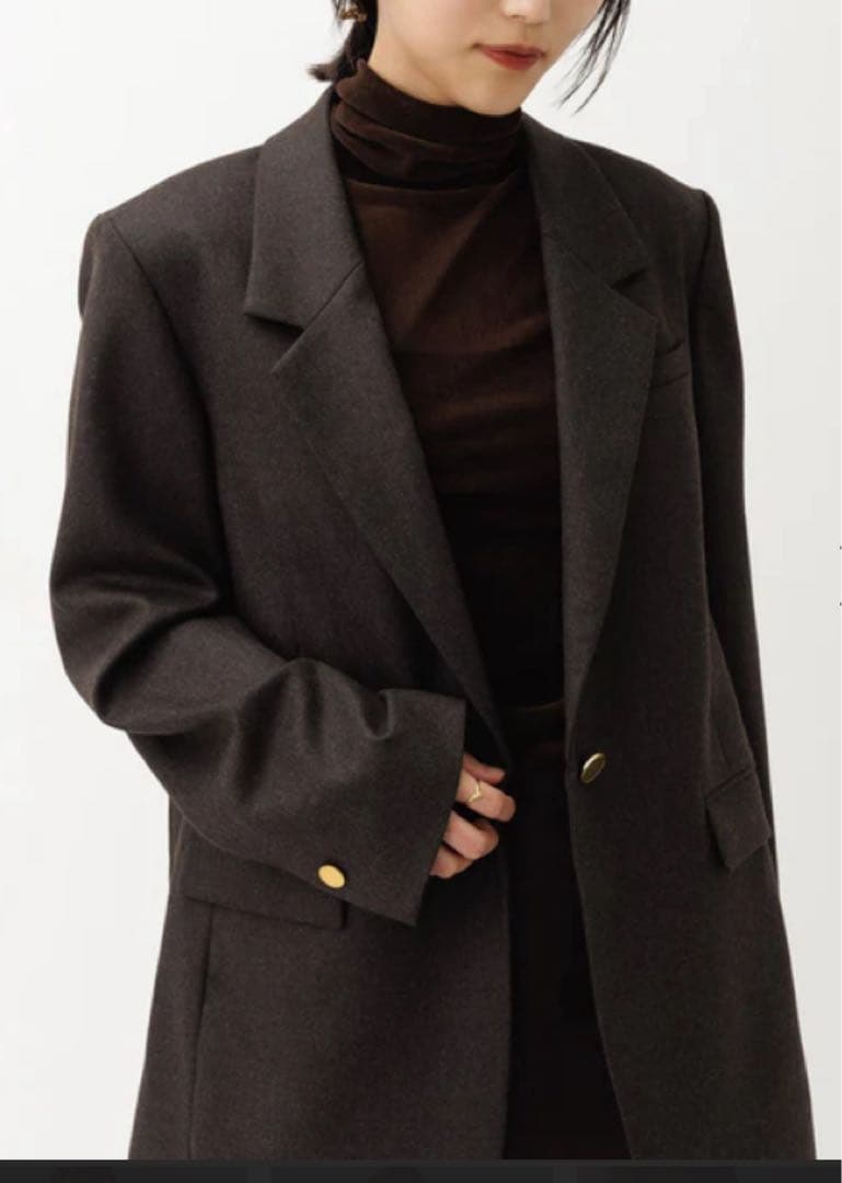 美品【ADAM ET ROPÉ】シングルブレストスリットジャケット　ブラウン38