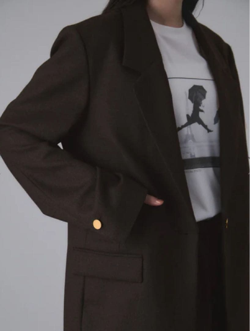 美品【ADAM ET ROPÉ】シングルブレストスリットジャケット　ブラウン38