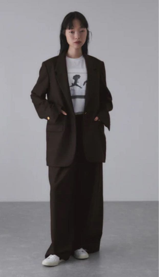 美品【ADAM ET ROPÉ】シングルブレストスリットジャケット　ブラウン38