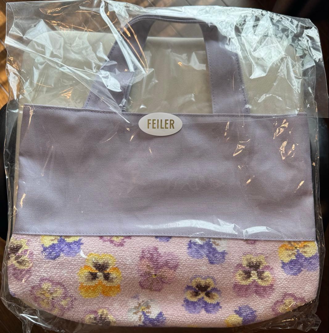 フェイラー　ラブラリーパンジー　トートバッグ　花　パープル