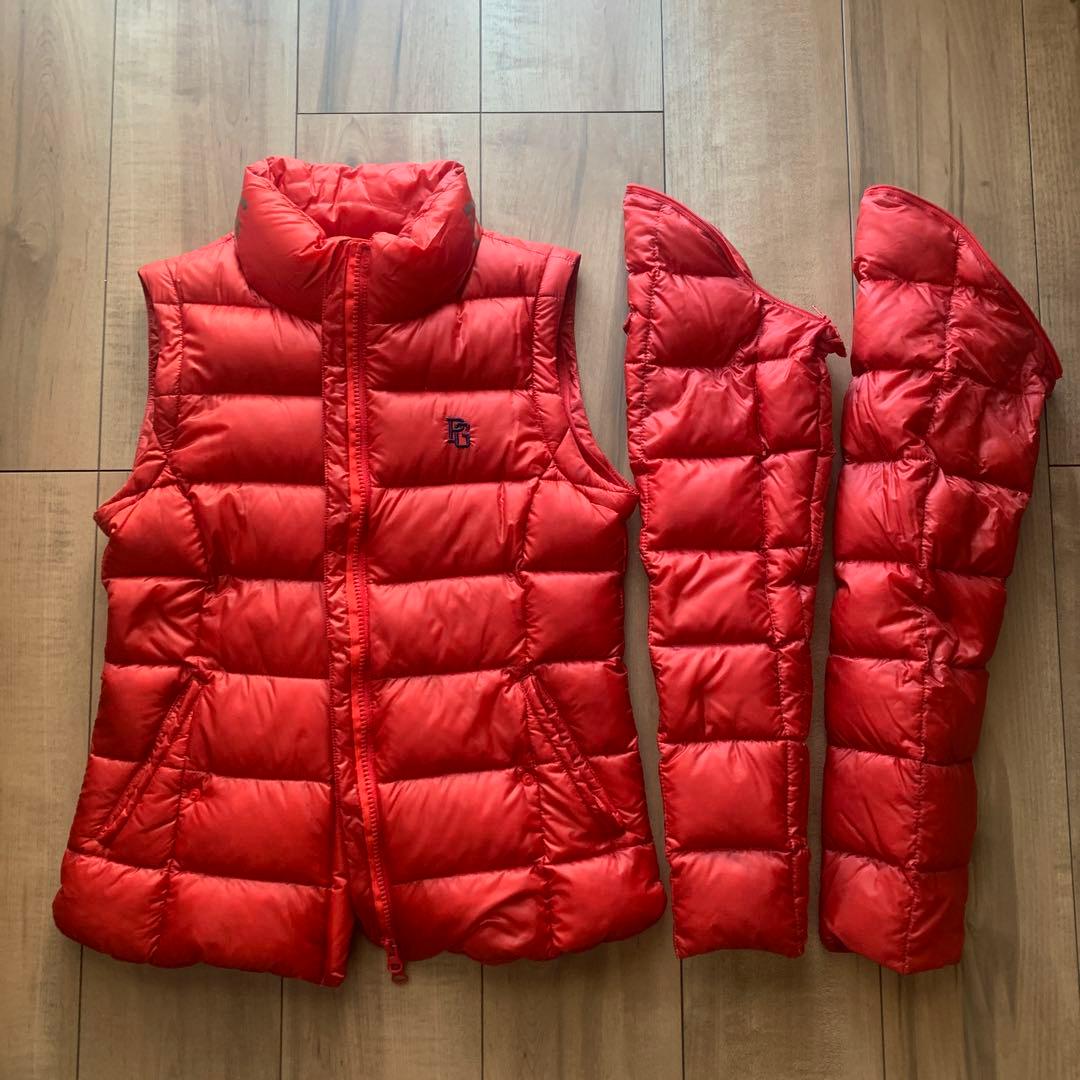 PEARLY GATES 2WAYレッド ゴルフダウンジャケット Sサイズ