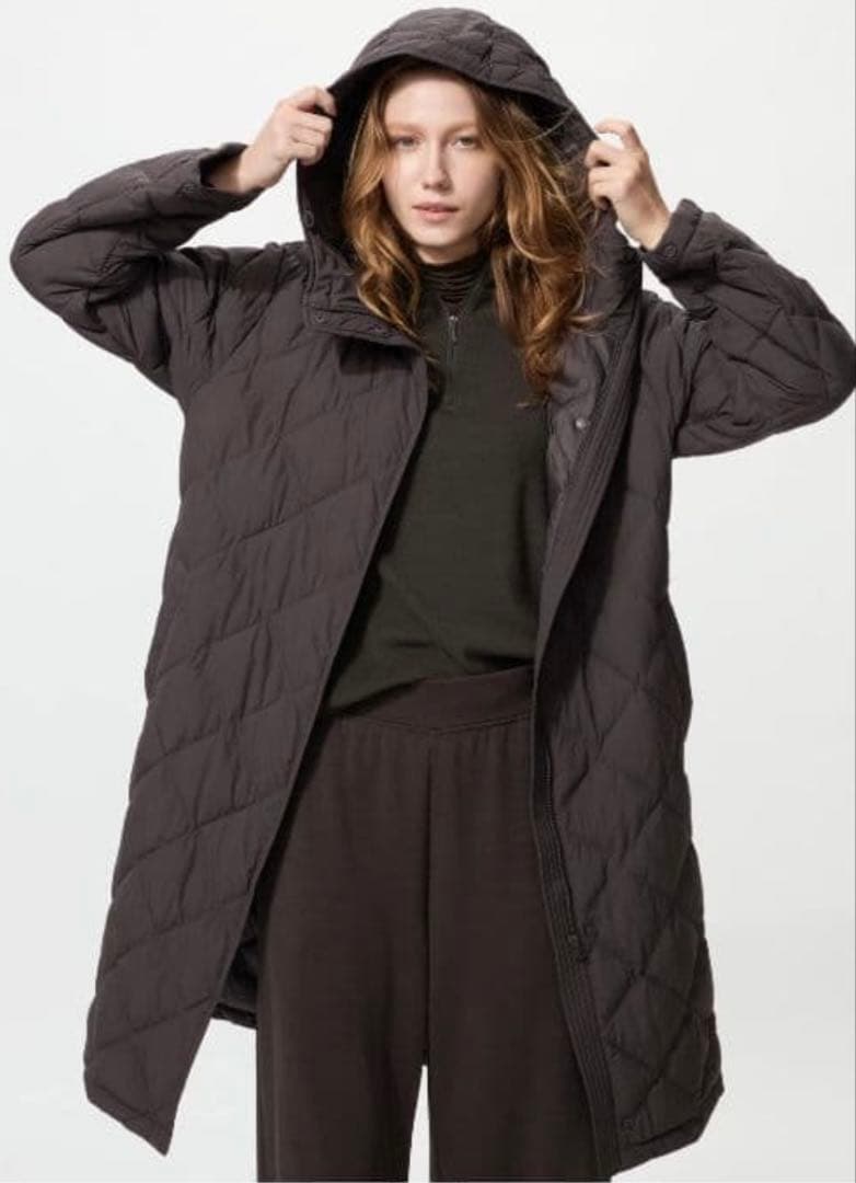 ユニクロ パフテックロングコートリラックスフィット ブラック 3XL