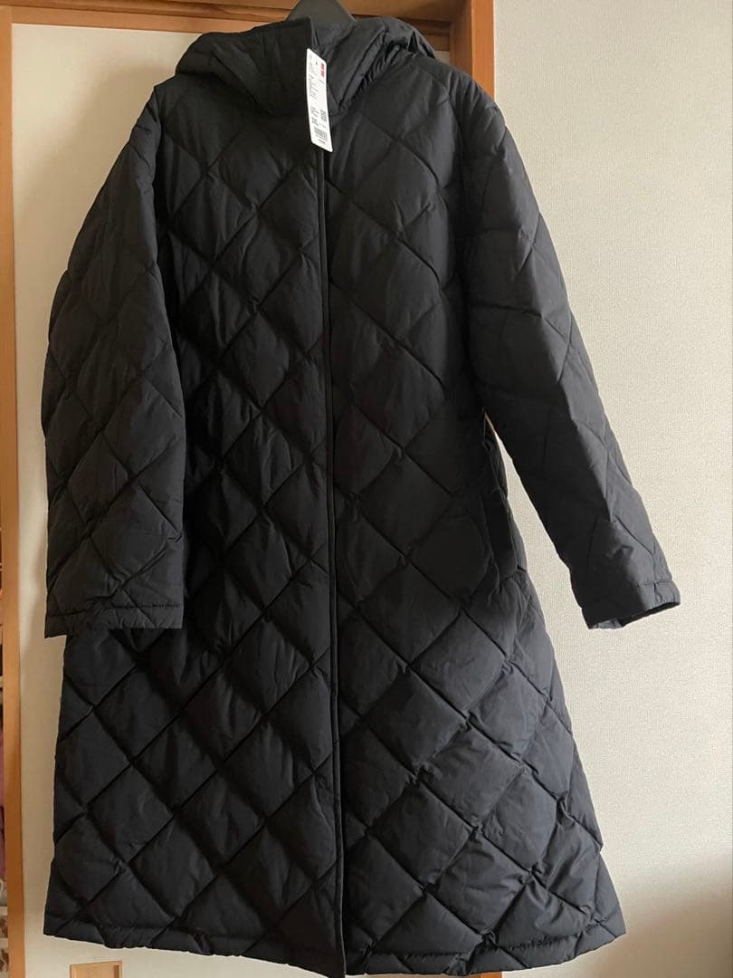 ユニクロ パフテックロングコートリラックスフィット ブラック 3XL