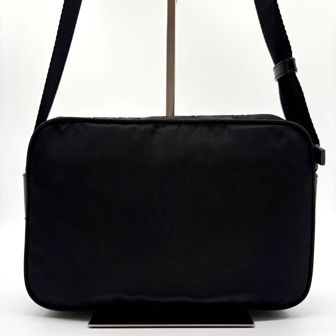 【極美品】PRADA カメラ ショルダーバッグ テスートナイロン レザー 黒