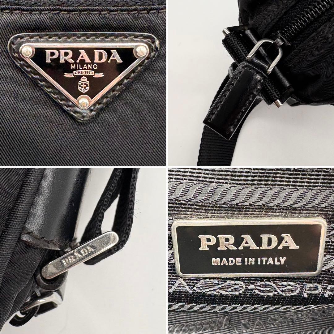 【極美品】PRADA カメラ ショルダーバッグ テスートナイロン レザー 黒