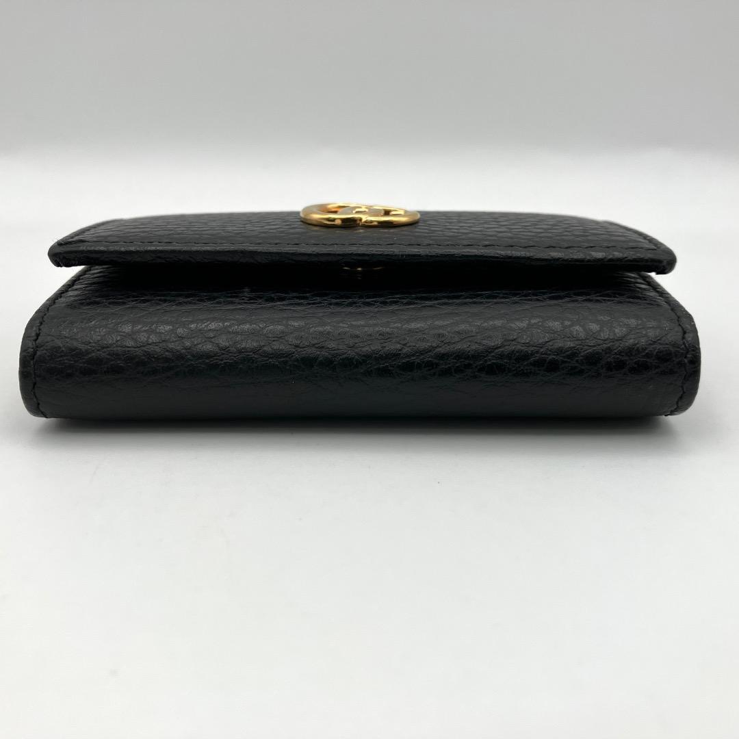 美品 グッチ 6連キーケース GGマーモント ブラック レザー